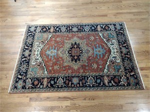 Vintage Hand Knotted Wool Area Rug