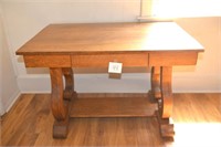Vintage Oak Desk 28 1/2" T X 42" L X 28" W