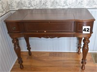 Vintage Wooden Desk - Top Opens Wooden Tray Pulls