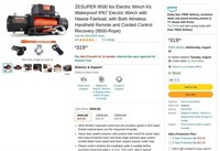 B430  ZESUPER 9500LBS Winch Kit with Fairlead