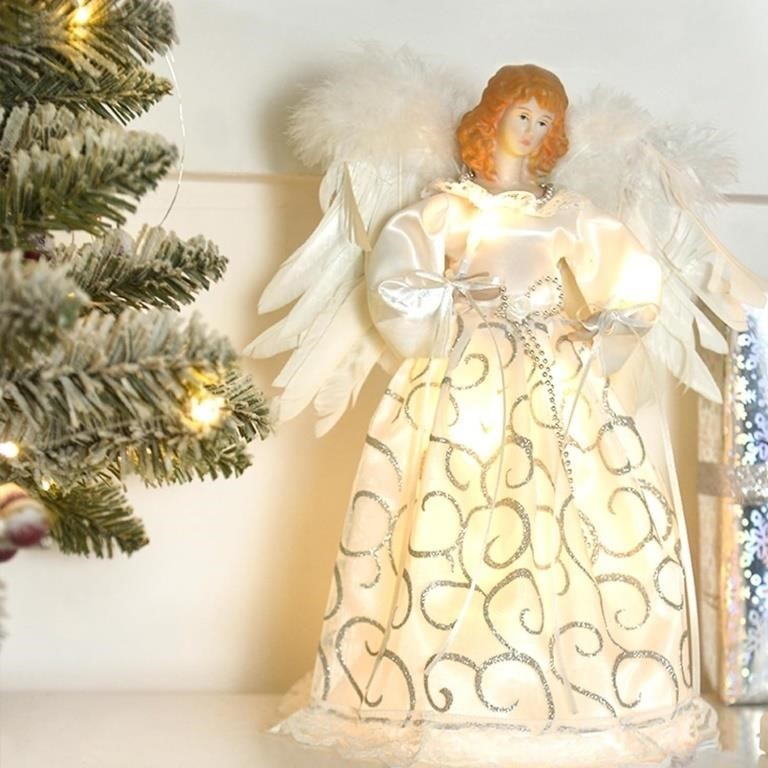 12.6inch/32cm Luxury Christmas Angel Tree Topper,