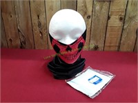 Gaiter Face Covering Black & Red Skull Design