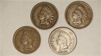 4 Indian Head Cents (83,08,08,09)