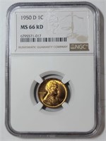 1950-D Lincoln Head Cent NGC MS66RD