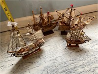 4 wooden ships