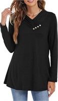(Size: M) RANPHEE Womens Long Sleeve Tops Button