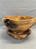 Large Turned Wooden Bowl