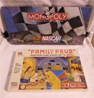 4 board games: Nascar Monopoly - Family Feud -