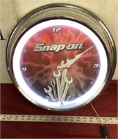 Snap-On Chrome Wall Clock, Neon Rim