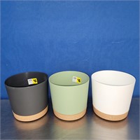 (3) 7.5" Flower Pots