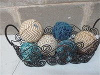 MEtal Basket Full of Decorative Balls
