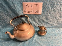 Vintage Knobler Teapot Kettle with Lid & cream pot