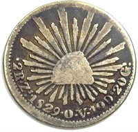 1829-OVZS 2 Reales F Mexico