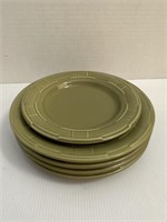 Longaberger green 9” Plates and 1 small plate