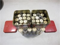 (2) Vintage Tins Full Of Tubed Pennies Sorted By