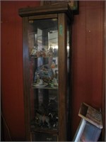 6ft Lighted Curio cabinet with misc collectibles