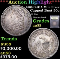 *Highlight* 1809 O-111A Mint Error Capped Bust 50c