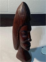 CARVED WOODEN STATUE -SIGNED