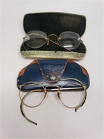 Two Antique Spectacles and Cases (damaged)
