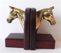 Lot #2033 - Pair of wooden bookends with figural