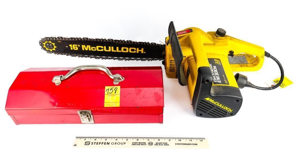 McCulloch 16" Electric Chain Saw, Red Tool Box w/