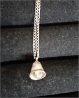 Bell necklace marked Marvel Sterling