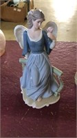 Porcelain angel blue dress  12 inches tall