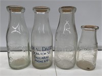 Selection of 4 x Milk / Cream Bottles