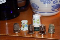 Box of 6 Thimbles including 1 Avon and 1 Ireland