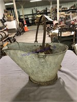 COAL BUCKET W/ OLD DOOR HARDWARE