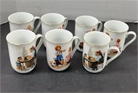 7 Norman Rockwell Coffee Cups