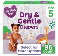 Parent's Choice Dry & Gentle Diapers Size 5, 96