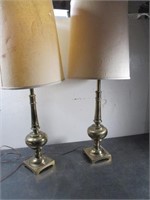 Set of  Two Brass Stiffel Lamps