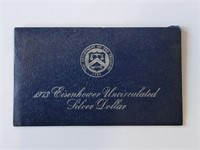 1973 Eisenhower Silver Dollar Blue Envelope