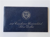 1972 Eisenhower Silver Dollar Blue Envelope