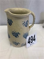 antique pottery pitcher 12"T