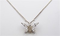 DAINTY BUTTERFLY CLEAR GEM NECKLACE