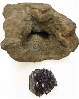 Lot of 2 Geodes - One is Amethyst????