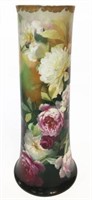 Tall Limoges Hand-Painted Floral Vase.