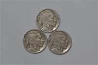 3 - Buffalo Nickels 1918, 1918-D and 1919-S