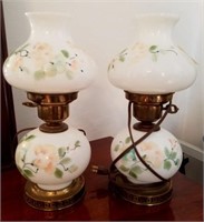 (2) Small Glass Globe Lamps
