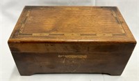 Antique Inlaid Wood Music Box