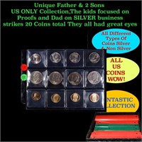 Sublime Page of 12 US Coins 4x Kennedy Half Dollar