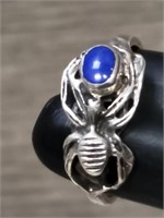 Spider w/Blue Highlight Marked .925 Ring