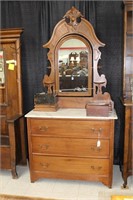 Victorian Walnut Dresser w/Glove Boxes