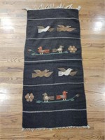 Native American Style Woven Wool Tapestry