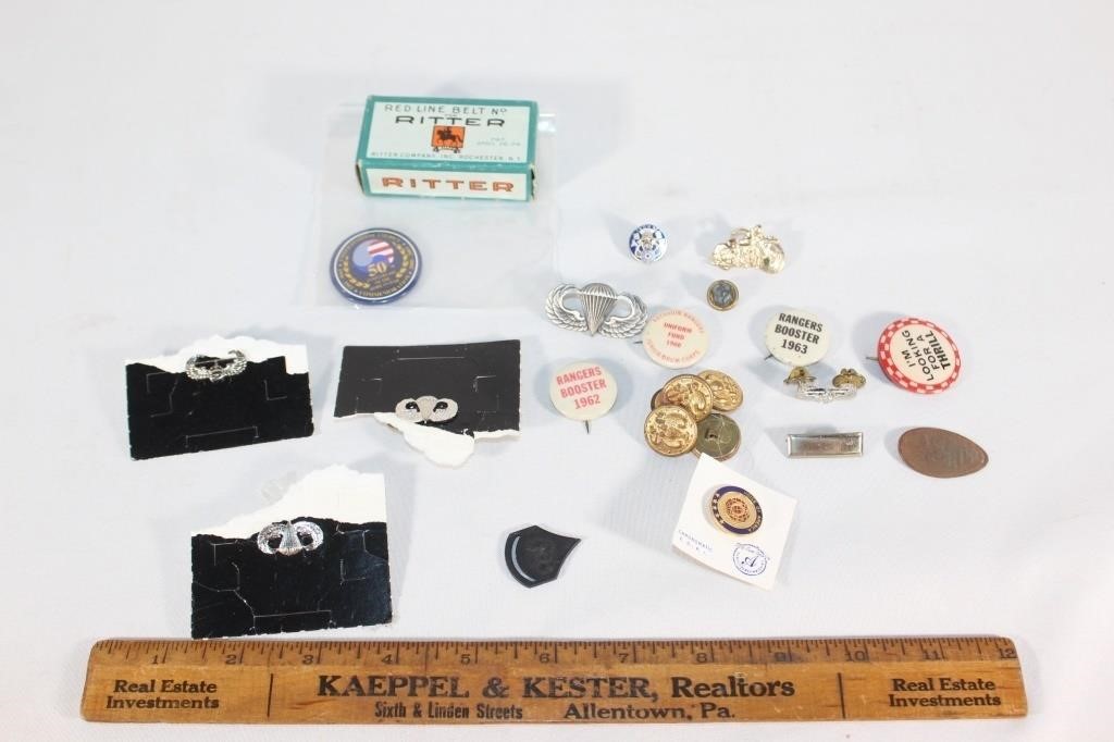 Large lot of VTG buttons and pins