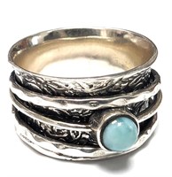 $130 Silver 11.38G Meditation  Ring