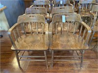 4 Walsh Simmion Oak Round Back Chairs