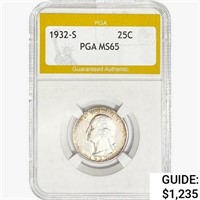 1932-S Washington Silver Quarter PGA MS65